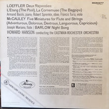 Load image into Gallery viewer, Howard Hanson, Eastman-Rochester Orchestra, Robert Sprenkle, Francis Tursi, Armand Basile, Joseph Mariano : Loeffler: Deux Rapsodies. William McCauley: Five Miniatures for Flute &amp; Strings. Wayne Barlow: Night Song (LP, Mono)