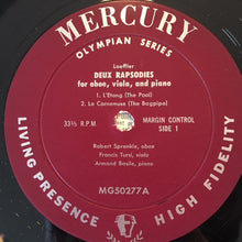 Load image into Gallery viewer, Howard Hanson, Eastman-Rochester Orchestra, Robert Sprenkle, Francis Tursi, Armand Basile, Joseph Mariano : Loeffler: Deux Rapsodies. William McCauley: Five Miniatures for Flute &amp; Strings. Wayne Barlow: Night Song (LP, Mono)