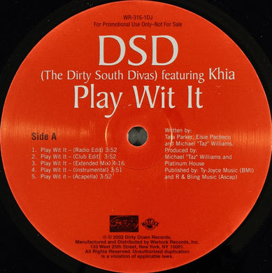 Dirty South Divas Featuring Khia : Play Wit It (12