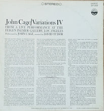 Load image into Gallery viewer, John Cage With David Tudor : Variations IV (LP)