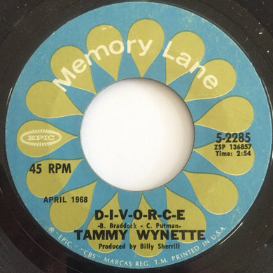 Tammy Wynette : ‎D-I-V-O-R-C-E / Singing My Song (7