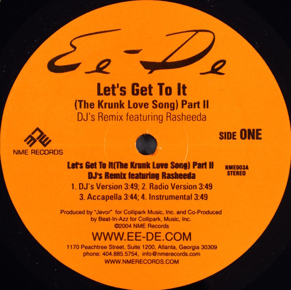 Ee-De : Let's Get To It (The Krunk Love Song) Part II (DJ's Remix) (12