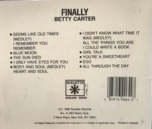 Load image into Gallery viewer, Betty Carter : Finally (CD, Album, RE)
