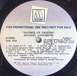 Michael Lovesmith : Rhymes Of Passion (LP, Album, Promo)