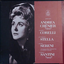 Load image into Gallery viewer, Paolo Pedani, Mario Sereni, Antonietta Stella, Luciana Moneta, Stefania Malagù, Dino Mantovani, Piero De Palma, Franco Corelli, Gabriele Santini (2) : Giordano: &quot;Andrea Chénier&quot; (3xLP + Box)