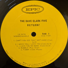 Load image into Gallery viewer, The Dave Clark Five : The Dave Clark Five Return! (LP, Album, Mono, Pit)