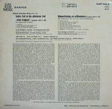 Load image into Gallery viewer, Johann Sebastian Bach • Julia Falk • Bert Van T'Hoff • Jacques Villisech • Frans Brüggen • Jeanette Van Wingerden • Heinrich Haferland • Veronika Hampe • Marie Leonhardt • Gustav Leonhardt • Leonhardt-Consort • Monteverdi-Chor Hamburg • Jürgen Jürgens : Gottes Zeit Ist Die Allerbeste Zeit „Actus Tragicus,“ Kantate BWV 106 / Himmelskönig, Sei Willkommen, Kantate BWV 182 (LP, Album)