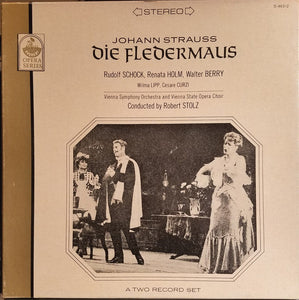 Johann Strauss* - Rudolf Schock, Renate Holm, Walter Berry, Wilma Lipp, Cesare Curzi, Vienna Symphony Orchestra* And Vienna State Opera Choir* Conducted By Robert Stolz : Die Fledermaus (2xLP, Album + Box)