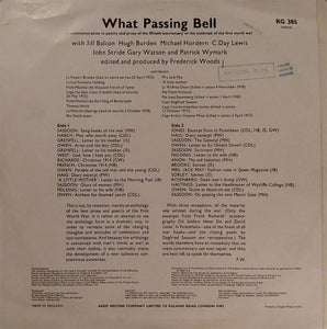 Jill Balcon / Hugh Burden / Michael Hordern / Cecil Day Lewis / John Stride / Gary Watson (2) / Patrick Wymark : What Passing Bell (LP)