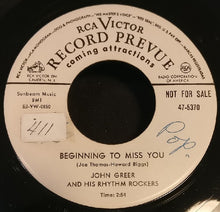Load image into Gallery viewer, John Greer &amp; His Rhythm Rockers : Rhythm In The Breeze / Beginning To Miss You (7", Single, Promo)