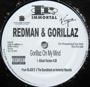 Redman & Gorillaz : Gorillaz On My Mind (12", Promo)