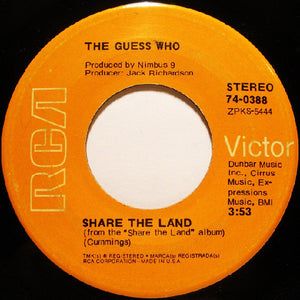 The Guess Who : Share The Land / Bus Rider (7", Single, Ind)