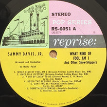 Load image into Gallery viewer, Sammy Davis Jr. : Sammy Davis Jr Sings What Kind Of Fool Am I (And Other Show-Stoppers) (LP, Album, RE, Pit)