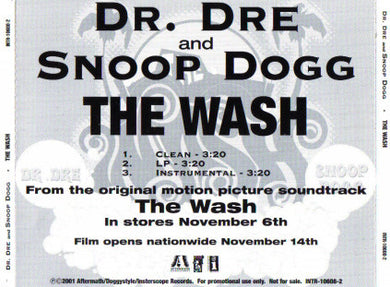Dr. Dre And Snoop Dogg : The Wash (CD, Single, Promo)