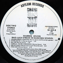 Load image into Gallery viewer, Warren Zevon : Bad Luck Streak In Dancing School (LP, Album, Promo, AR )