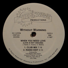 Load image into Gallery viewer, Without Warning : When You Need Love (Love Is Not Around) (12&quot;)