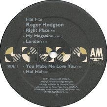 Load image into Gallery viewer, Roger Hodgson : Hai Hai (LP, Album)
