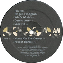 Load image into Gallery viewer, Roger Hodgson : Hai Hai (LP, Album)