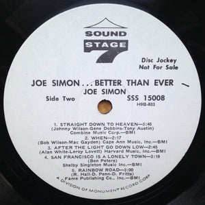 Joe Simon : ...Better Than Ever (LP, Album, Promo)