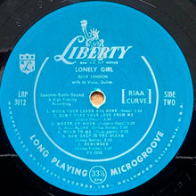 Load image into Gallery viewer, Julie London : Lonely Girl (LP, Album, Mono, Scr)