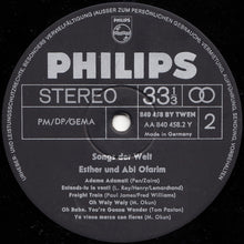 Load image into Gallery viewer, Esther Ofarim + Abraham* : Songs Der Welt (LP, Album)