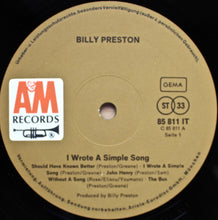 Load image into Gallery viewer, Billy Preston : I Wrote A Simple Song (LP, Album, Gat)