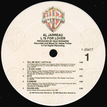 Load image into Gallery viewer, Al Jarreau : L Is For Lover (LP, Album, Spe)