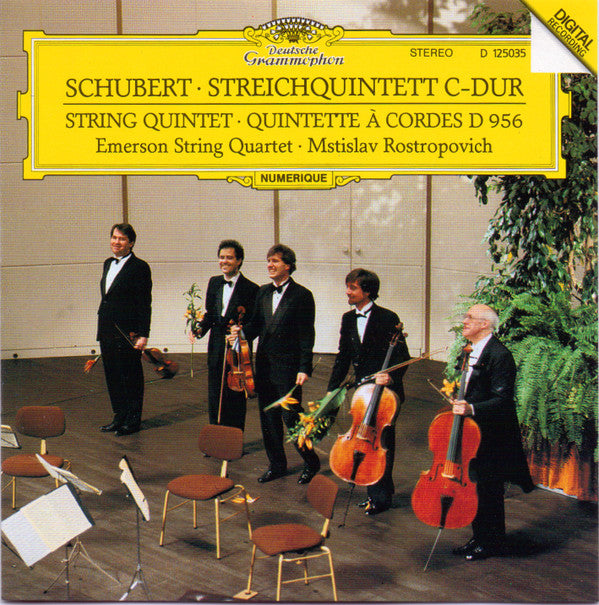 Schubert*, Emerson String Quartet, Mstislav Rostropovich : Streichquintett C-dur = String Quintet = Quintette À Cordes D 956 (CD, Album, Club)
