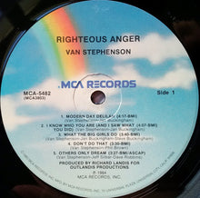 Load image into Gallery viewer, Van Stephenson : Righteous Anger (LP, Album, Pin)