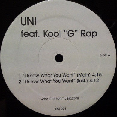 Uni (5) feat. Kool G Rap : I Know What You Want (12