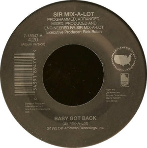 Sir Mix-A-Lot : Baby Got Back / Cake Boy (7")