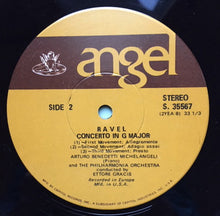 Load image into Gallery viewer, Arturo Benedetti Michelangeli, Philharmonia Orchestra, Ettore Gracis, Sergei Vasilyevich Rachmaninoff, Maurice Ravel : Rachmaninoff Concerto No. 4 In G Minor / Ravel Concerto In G Major (LP, Album, RP)