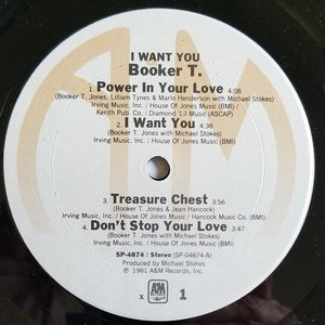 Booker T.* : I Want You (LP, Album, Pit)