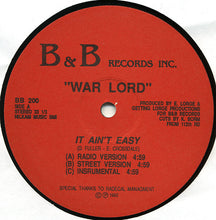 Load image into Gallery viewer, War Lord : It Ain&#39;t Easy / Nothing To Lose (12&quot;)