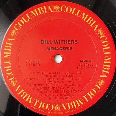 Bill Withers : Menagerie (LP, Album, Ter)