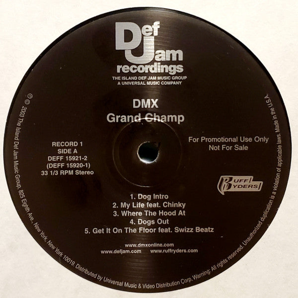 DMX : Grand Champ (2xLP, Advance, Album, Promo)