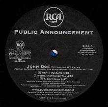 Load image into Gallery viewer, Public Announcement Feat. MZ Lelee : John Doe (12&quot;, Bla)