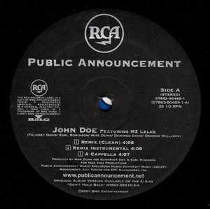 Public Announcement Feat. MZ Lelee : John Doe (12", Bla)