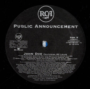 Public Announcement Feat. MZ Lelee : John Doe (12", Bla)