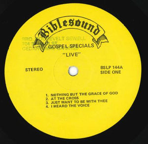 The Gospel Specials* : Live! (LP, Album)