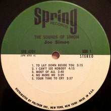 Load image into Gallery viewer, Joe Simon : The Sounds Of Simon (LP, Album, Pit)