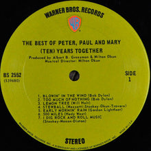 Load image into Gallery viewer, Peter, Paul &amp; Mary : The Best Of Peter, Paul And Mary: (Ten) Years Together (LP, Comp, Ter)