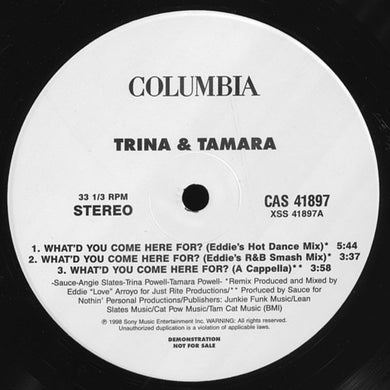 Trina & Tamara : What'd You Come Here For? (Remixes) (12