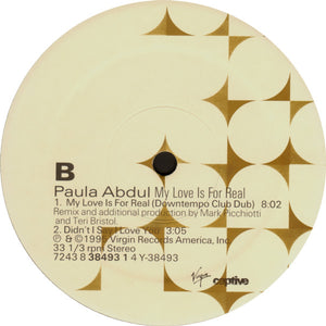 Paula Abdul : My Love Is For Real (12")