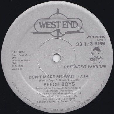 Peech Boys : Don't Make Me Wait (12