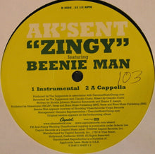 Load image into Gallery viewer, Ak&#39;sent Featuring Beenie Man : Zingy (12&quot;)