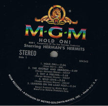 Load image into Gallery viewer, Herman's Hermits : Hold On! (Music From The Original Sound Track) (LP, Album, MGM)
