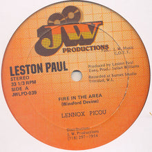 Load image into Gallery viewer, Lennox Picou / Leston Paul : Fire In The Area (12&quot;)