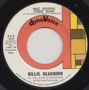 Billie Dearborn : Down / Mac Dougal Street Blues (7", Promo)