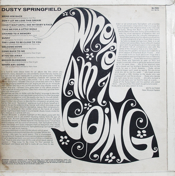 Dusty Springfield - Where Am I Going (LP, Album, Mono) (VG)